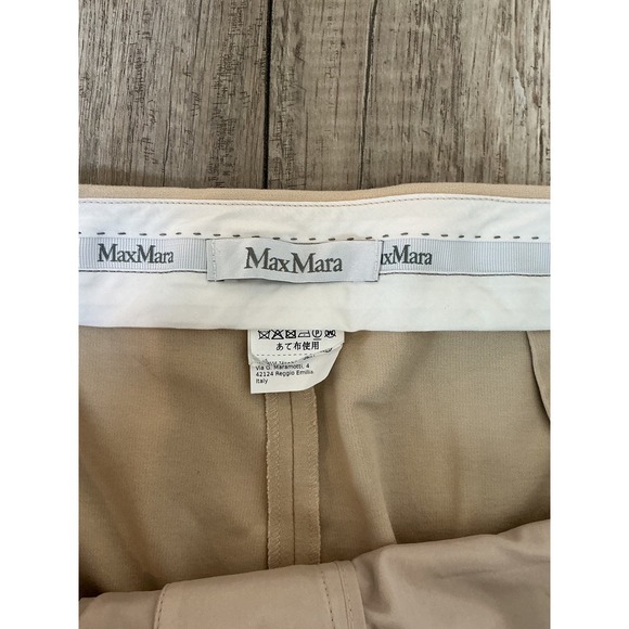 Max Mara Cropped Pants Beige Straight Leg Career Casual Trousers Size 6 - Picture 6 of 6
